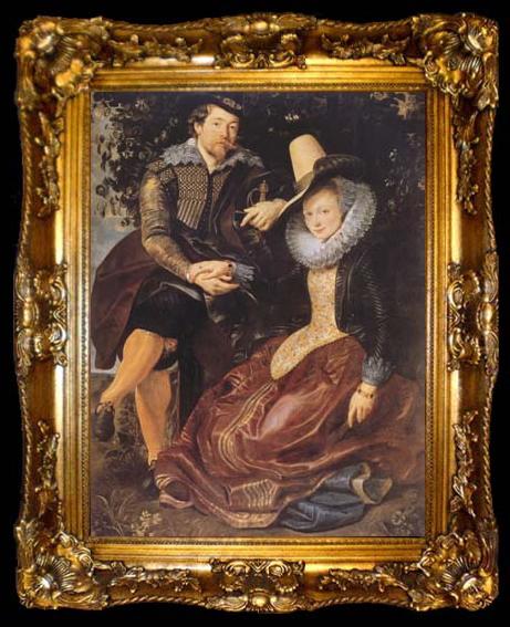 framed  Peter Paul Rubens Ruben with his first wife Isabeela Brant in the Honeysuckle Bower (mk08), ta009-2